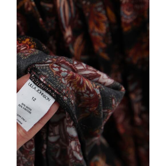 Ulla Johnson Celia Pleated Paisley-print Midi Dress Size 12 - Picture 10 of 11